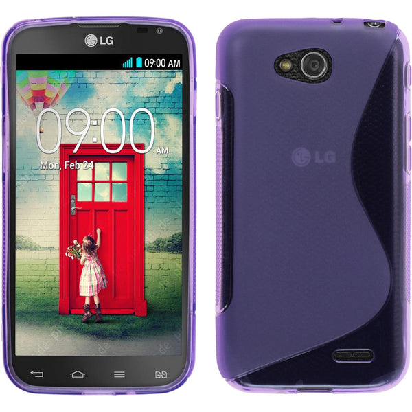 PhoneNatic Case kompatibel mit LG L90 Dual - lila Silikon Hülle S-Style Cover