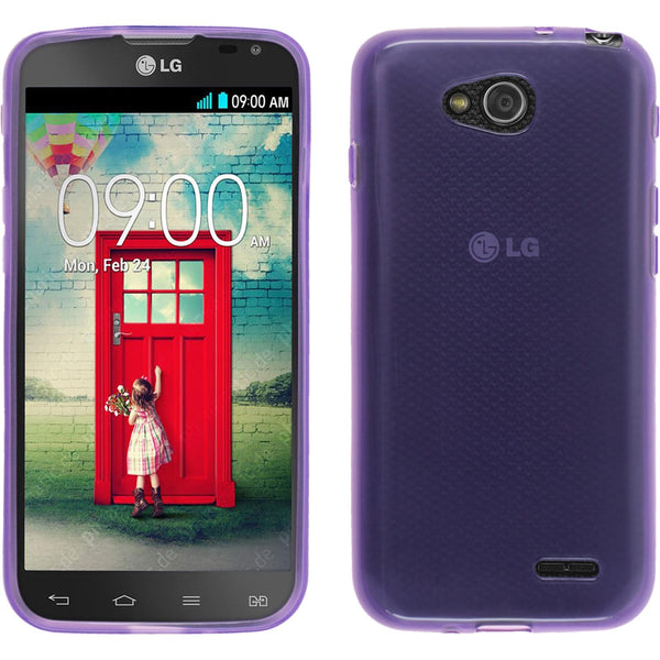 PhoneNatic Case kompatibel mit LG L90 Dual - lila Silikon Hülle transparent Cover