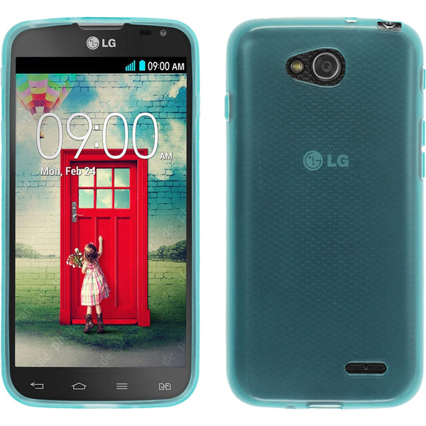PhoneNatic Case kompatibel mit LG L90 Dual - türkis Silikon Hülle transparent Cover