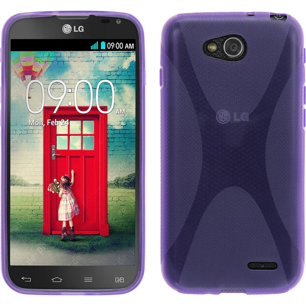 PhoneNatic Case kompatibel mit LG L90 Dual - lila Silikon Hülle X-Style Cover