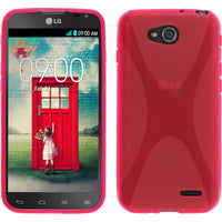 PhoneNatic Case kompatibel mit LG L90 Dual - pink Silikon Hülle X-Style Cover