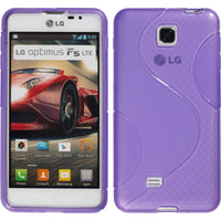 PhoneNatic Case kompatibel mit LG Optimus F5 - lila Silikon Hülle S-Style + 2 Schutzfolien