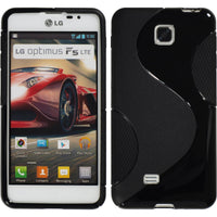 PhoneNatic Case kompatibel mit LG Optimus F5 - schwarz Silikon Hülle S-Style + 2 Schutzfolien