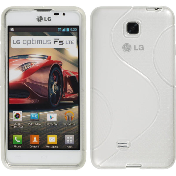 PhoneNatic Case kompatibel mit LG Optimus F5 - clear Silikon Hülle S-Style + 2 Schutzfolien