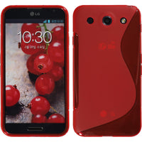 PhoneNatic Case kompatibel mit LG Optimus G Pro - rot Silikon Hülle S-Style + 2 Schutzfolien