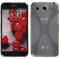 PhoneNatic Case kompatibel mit LG Optimus G Pro - clear Silikon Hülle X-Style + 2 Schutzfolien