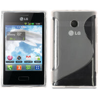 PhoneNatic Case kompatibel mit LG Optimus L3 - clear Silikon Hülle S-Style + 2 Schutzfolien