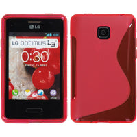 PhoneNatic Case kompatibel mit LG Optimus L3 II - pink Silikon Hülle S-Style + 2 Schutzfolien