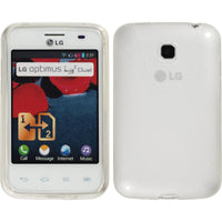 PhoneNatic Case kompatibel mit LG Optimus L3 II Dual - clear Silikon Hülle X-Style + 2 Schutzfolien