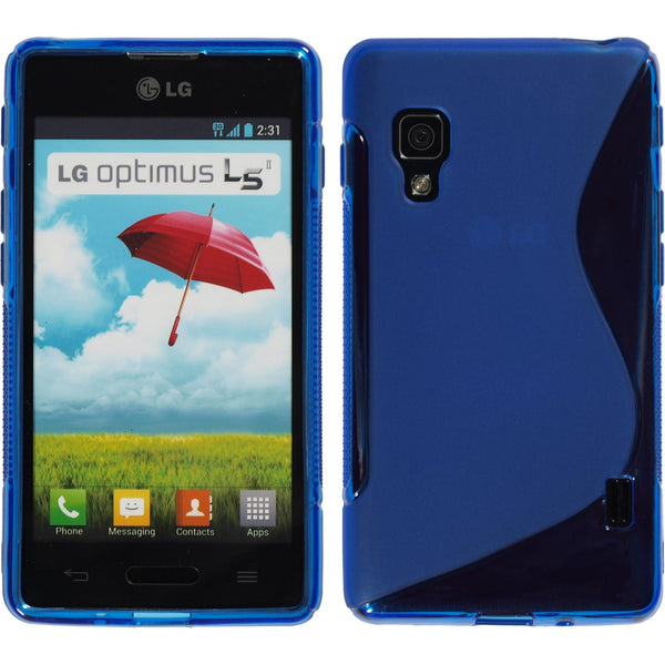 PhoneNatic Case kompatibel mit LG Optimus L5 II - blau Silikon Hülle S-Style Cover