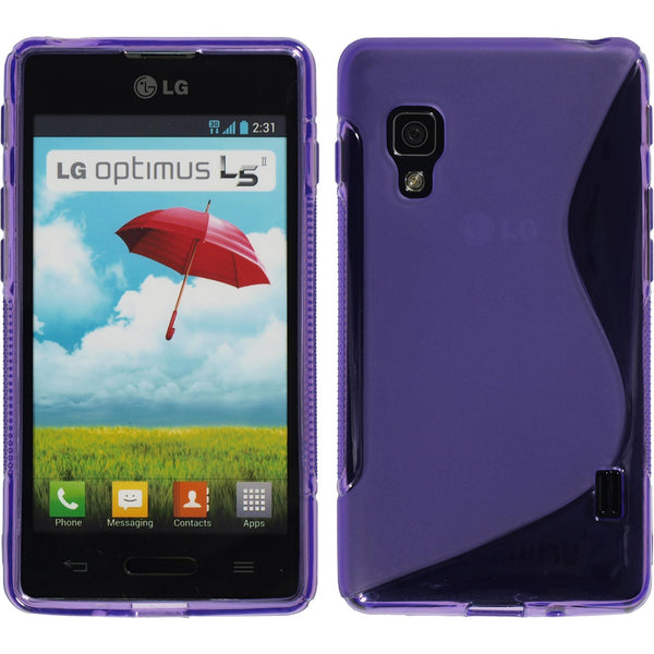 PhoneNatic Case kompatibel mit LG Optimus L5 II - lila Silikon Hülle S-Style Cover