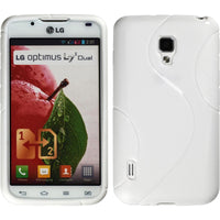 PhoneNatic Case kompatibel mit LG Optimus L7 II - weiß Silikon Hülle S-Style + 2 Schutzfolien