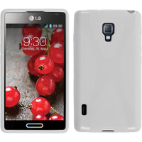 PhoneNatic Case kompatibel mit LG Optimus L7 II - weiß Silikon Hülle X-Style + 2 Schutzfolien