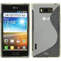 PhoneNatic Case kompatibel mit LG Optimus L7 - clear Silikon Hülle S-Style + 2 Schutzfolien