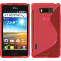 PhoneNatic Case kompatibel mit LG Optimus L7 - pink Silikon Hülle S-Style + 2 Schutzfolien