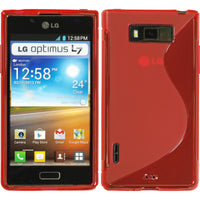PhoneNatic Case kompatibel mit LG Optimus L7 - rot Silikon Hülle S-Style + 2 Schutzfolien