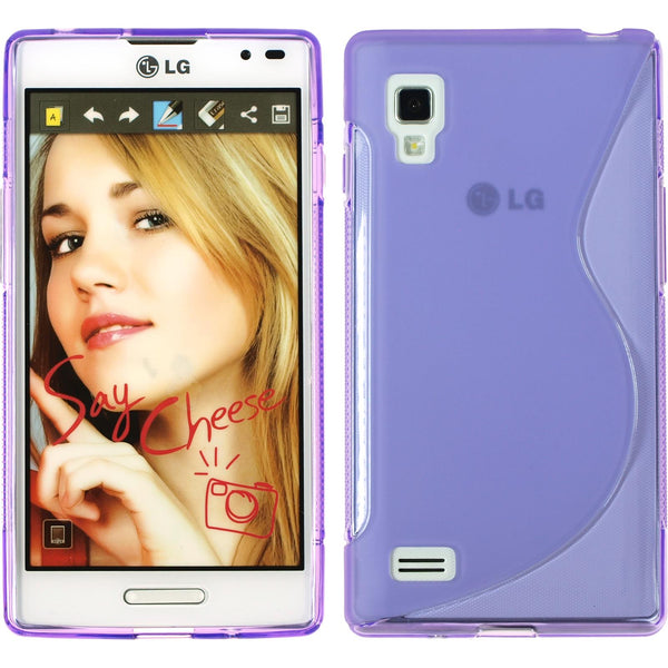 PhoneNatic Case kompatibel mit LG Optimus L9 - lila Silikon Hülle S-Style + 2 Schutzfolien