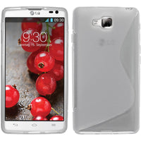 PhoneNatic Case kompatibel mit LG Optimus L9 II - clear Silikon Hülle S-Style + 2 Schutzfolien