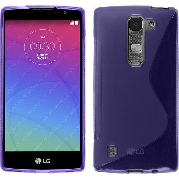 PhoneNatic Case kompatibel mit LG Spirit - lila Silikon Hülle S-Style + 2 Schutzfolien