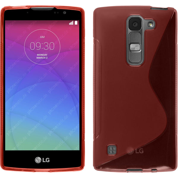 PhoneNatic Case kompatibel mit LG Spirit - rot Silikon Hülle S-Style + 2 Schutzfolien