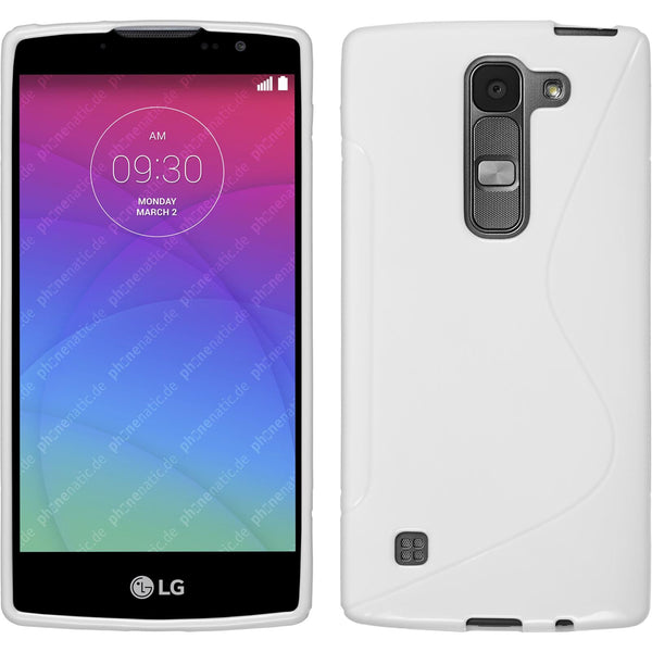 PhoneNatic Case kompatibel mit LG Spirit - weiﬂ Silikon Hülle S-Style + 2 Schutzfolien