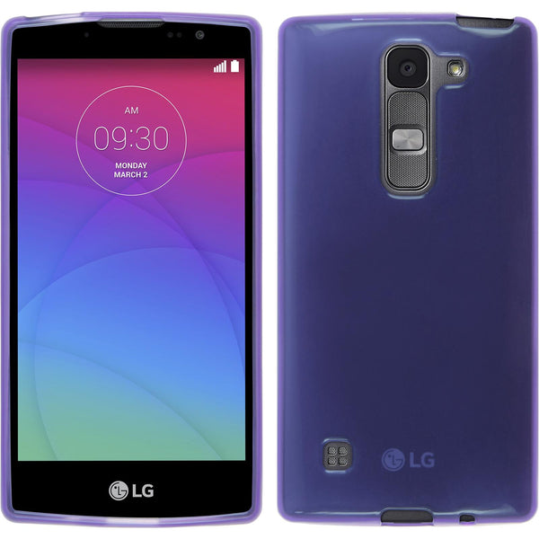PhoneNatic Case kompatibel mit LG Spirit - lila Silikon Hülle transparent + 2 Schutzfolien