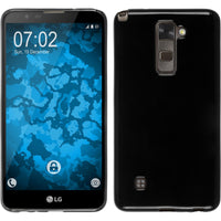 PhoneNatic Case kompatibel mit LG Stylus 2 - schwarz Silikon Hülle crystal-case + 2 Schutzfolien