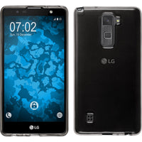 PhoneNatic Case kompatibel mit LG Stylus 2 Plus - grau Silikon Hülle transparent + 2 Schutzfolien