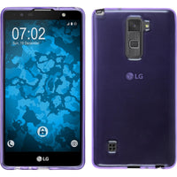PhoneNatic Case kompatibel mit LG Stylus 2 Plus - lila Silikon Hülle transparent + 2 Schutzfolien