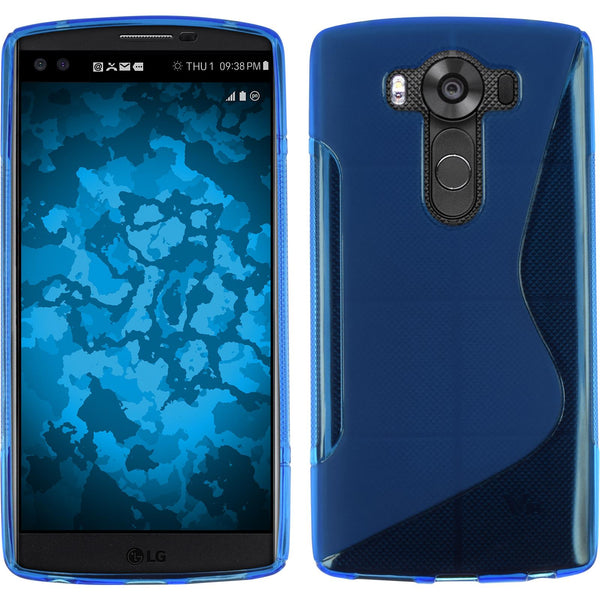 PhoneNatic Case kompatibel mit LG V10 - blau Silikon Hülle S-Style Cover