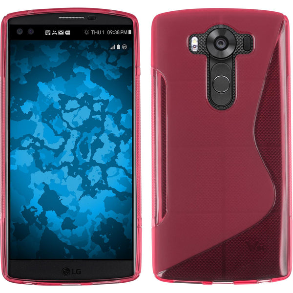 PhoneNatic Case kompatibel mit LG V10 - pink Silikon Hülle S-Style Cover