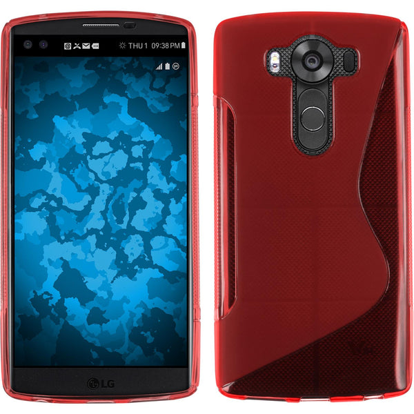 PhoneNatic Case kompatibel mit LG V10 - rot Silikon Hülle S-Style Cover