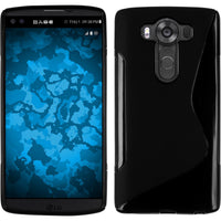 PhoneNatic Case kompatibel mit LG V10 - schwarz Silikon Hülle S-Style Cover