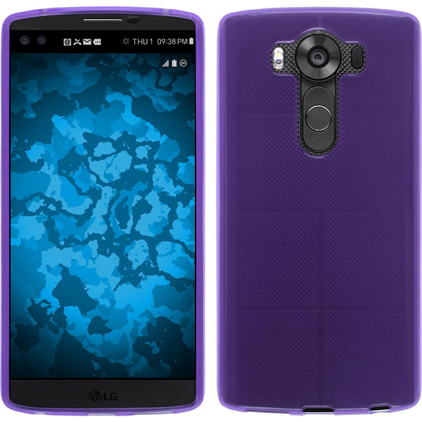 PhoneNatic Case kompatibel mit LG V10 - lila Silikon Hülle transparent Cover