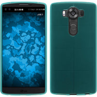 PhoneNatic Case kompatibel mit LG V10 - türkis Silikon Hülle transparent Cover