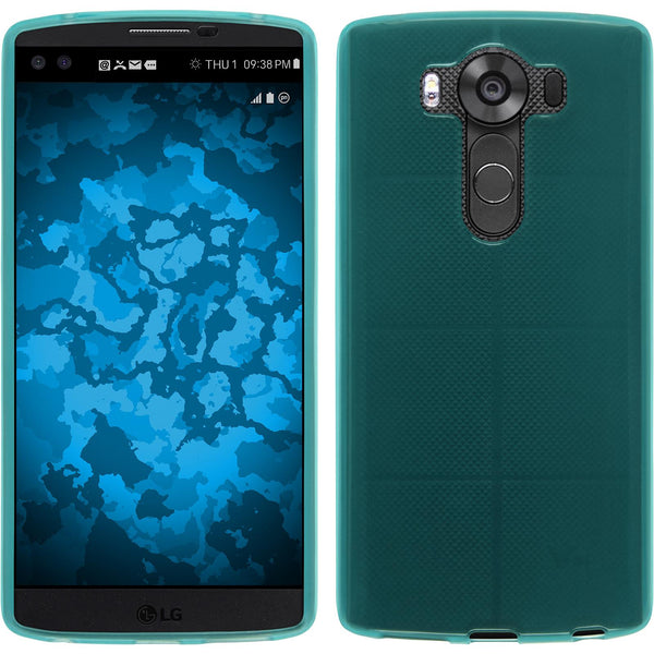 PhoneNatic Case kompatibel mit LG V10 - türkis Silikon Hülle transparent Cover