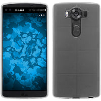 PhoneNatic Case kompatibel mit LG V10 - weiﬂ Silikon Hülle transparent Cover