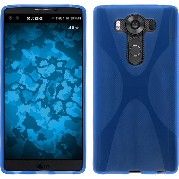 PhoneNatic Case kompatibel mit LG V10 - blau Silikon Hülle X-Style Cover