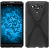PhoneNatic Case kompatibel mit LG V10 - grau Silikon Hülle X-Style Cover