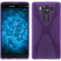 PhoneNatic Case kompatibel mit LG V10 - lila Silikon Hülle X-Style Cover