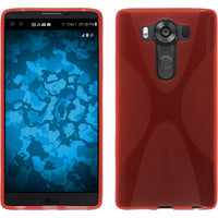 PhoneNatic Case kompatibel mit LG V10 - rot Silikon Hülle X-Style Cover