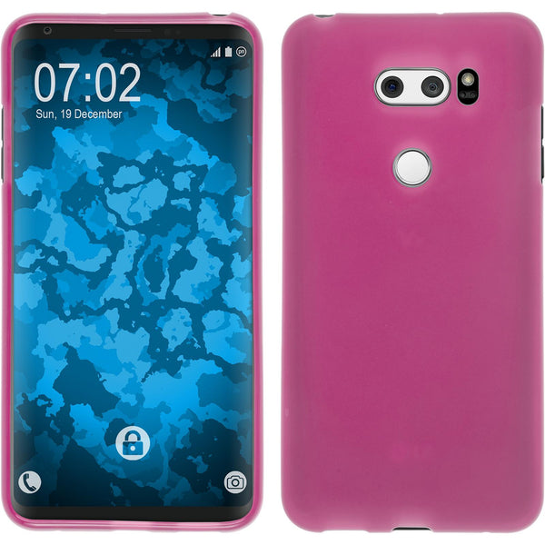 PhoneNatic Case kompatibel mit LG V30 / V30S ThinQ - pink Silikon Hülle matt Cover