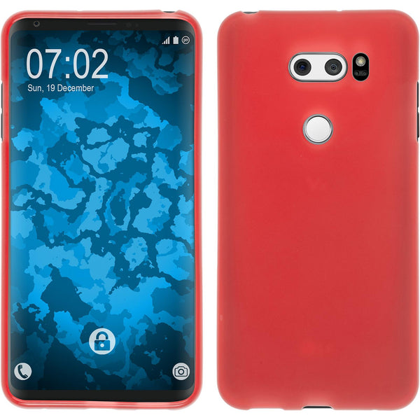 PhoneNatic Case kompatibel mit LG V30 / V30S ThinQ - rot Silikon Hülle matt Cover