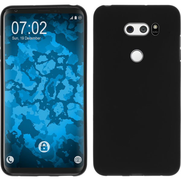 PhoneNatic Case kompatibel mit LG V30 / V30S ThinQ - schwarz Silikon Hülle matt Cover