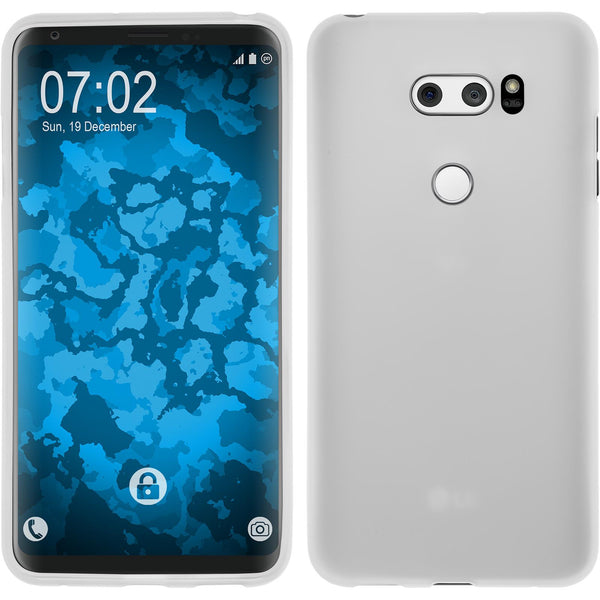 PhoneNatic Case kompatibel mit LG V30 / V30S ThinQ - weiß Silikon Hülle matt Cover