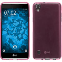PhoneNatic Case kompatibel mit LG X Skin - pink Silikon Hülle crystal-case + 2 Schutzfolien