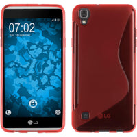 PhoneNatic Case kompatibel mit LG X Skin - rot Silikon Hülle S-Style + 2 Schutzfolien