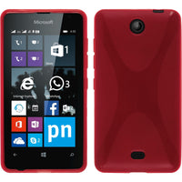 PhoneNatic Case kompatibel mit Microsoft Lumia 430 Dual - rot Silikon Hülle X-Style + 2 Schutzfolien
