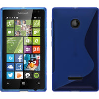 PhoneNatic Case kompatibel mit Microsoft Lumia 435 - blau Silikon Hülle S-Style + 2 Schutzfolien