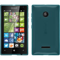 PhoneNatic Case kompatibel mit Microsoft Lumia 435 - türkis Silikon Hülle transparent + 2 Schutzfolien
